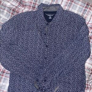 Navy Blue Patterned Men's Shirt